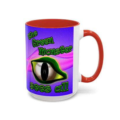 green monster - Accent Mug (purple-pink wave)