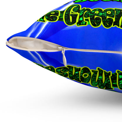 christmas spirits of boston - Spun Polyester Square Pillow - (blue-white wave)