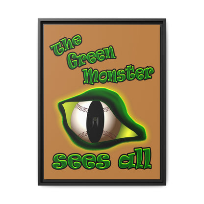 green monster - framed canvas art (light brown)