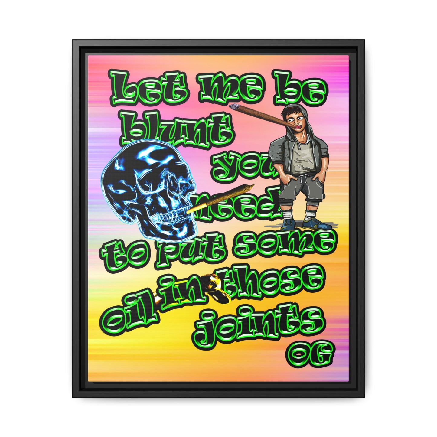 og - framed canvas art (color blur)