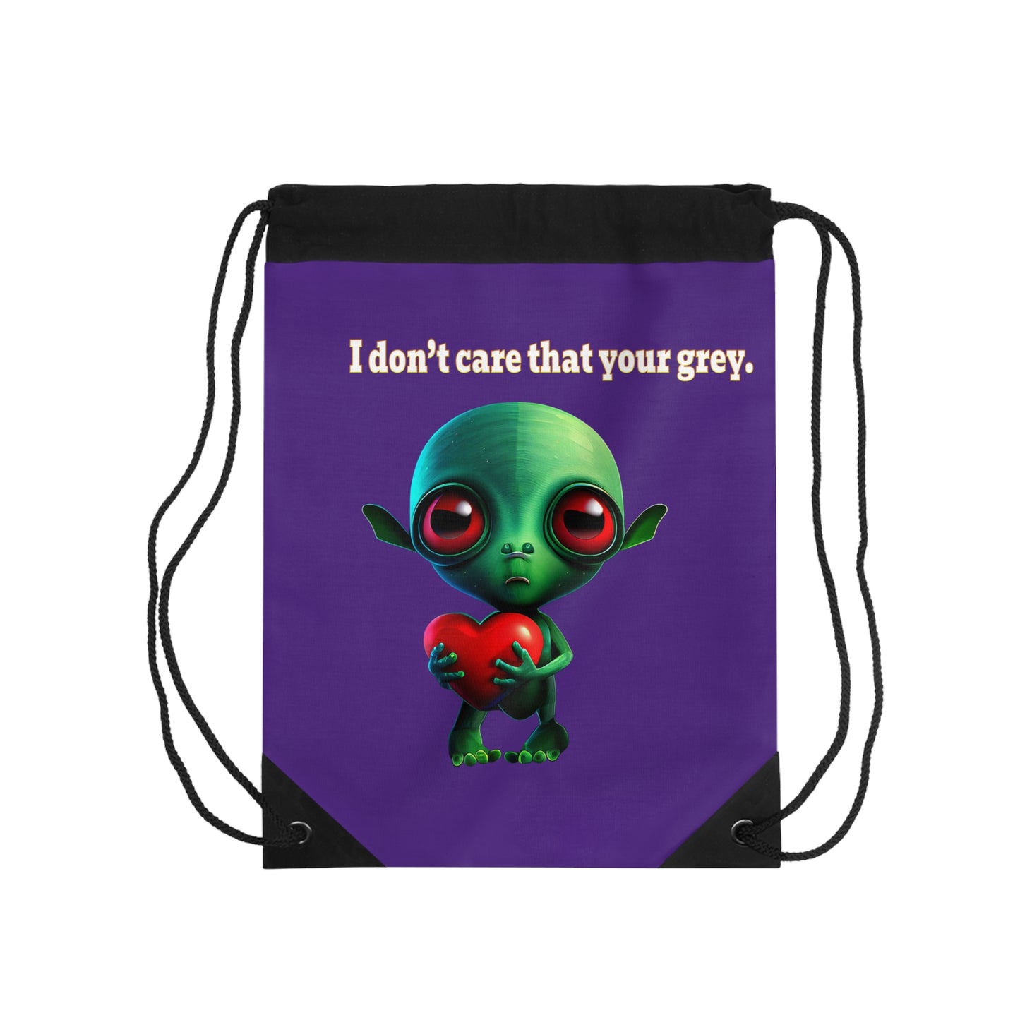 I don't care that your grey - Drawstring Bag (purple)