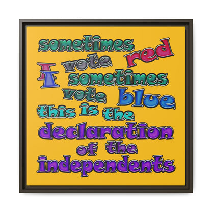 declaration of the independents - framed canvas art (yellow)