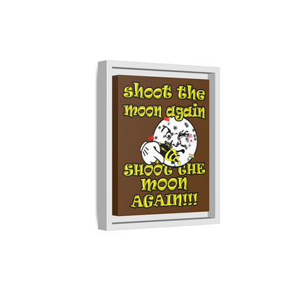 shoot the moon again - framed canvas art (brown)