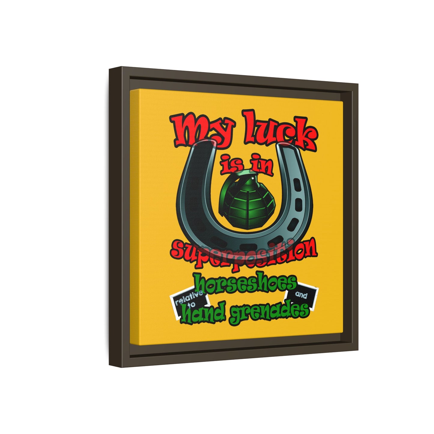 my luck - framed canvas art (yellow)