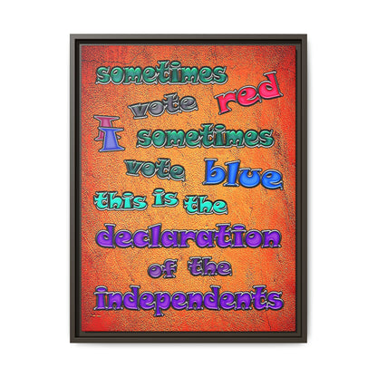 declaration of the independents - framed canvas art (burnt orange)