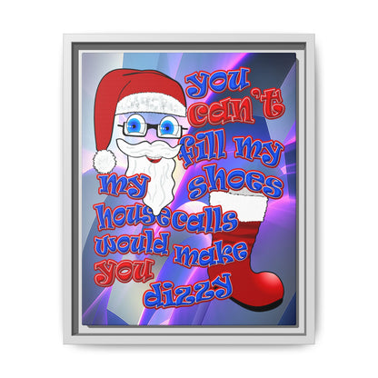 santa's shoes - framed canvas art (grey-pink wave)