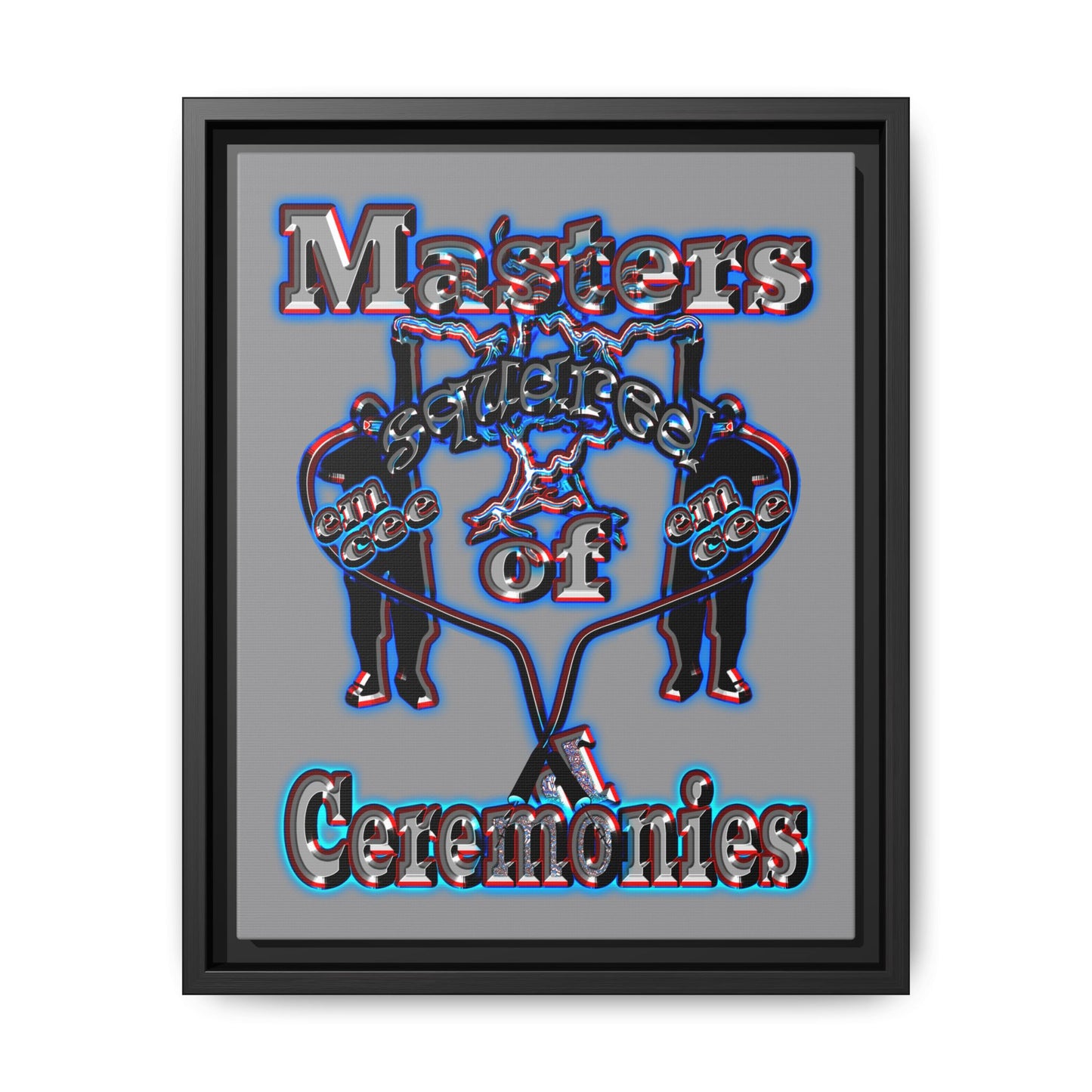 em cee squared - framed canvas art (grey)