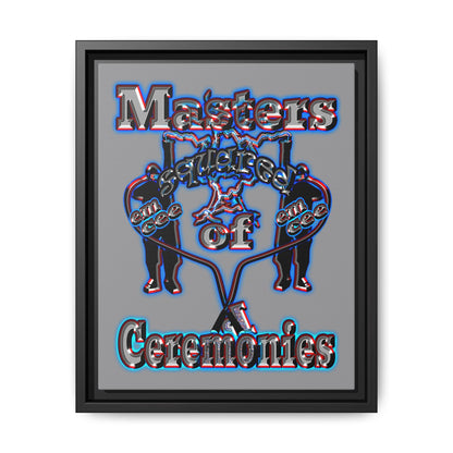 em cee squared - framed canvas art (grey)
