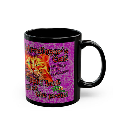 schrodinger's cat - Black Mug (pink swirl)
