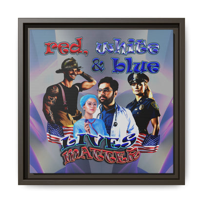 rw&b lives matter - framed canvas art (grey-pink wave)