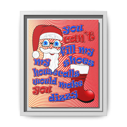 santa's shoes - framed canvas art (yellow-orange wave)