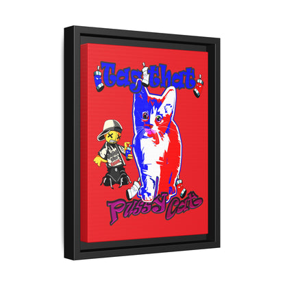 tag that - framed canvas art (red)