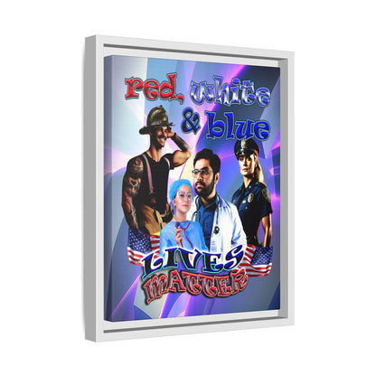 rw&b lives matter - framed canvas art (grey-pink wave)