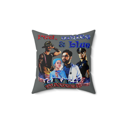rw&b lives matter - Faux Suede Square Pillow - (dark grey)