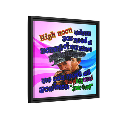 high noon - framed canvas art (light blue-pink wave)