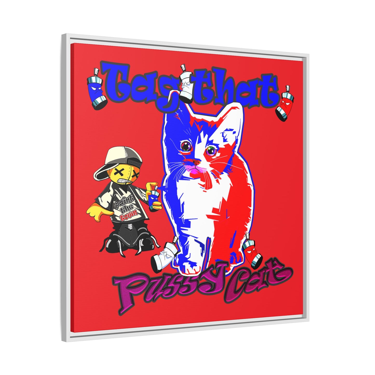tag that - framed canvas art (red)