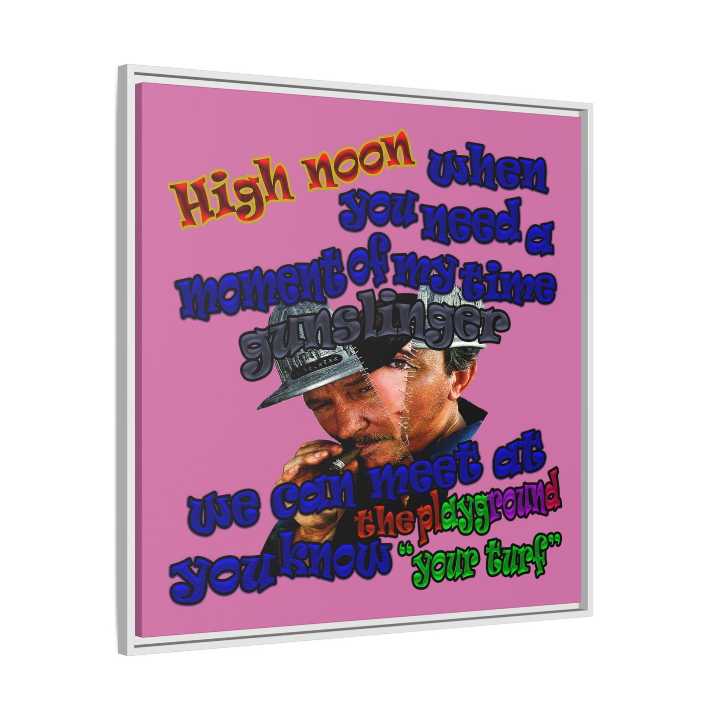high noon - framed canvas art (light pink)