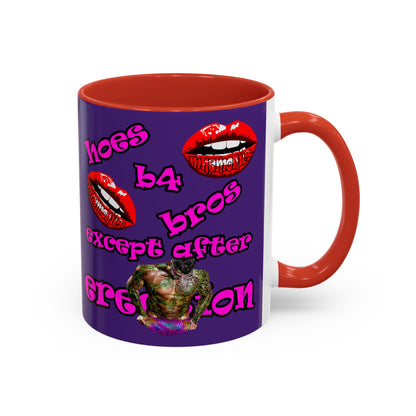 hoes b4 bros - Accent Mug (purple)
