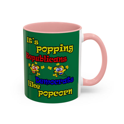 popping like popcorn - Accent Mug (dark green)