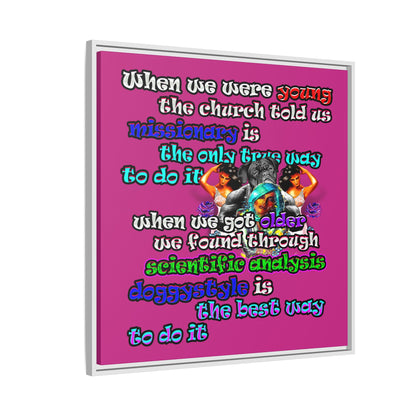 doggystyle - framed canvas art (pink)