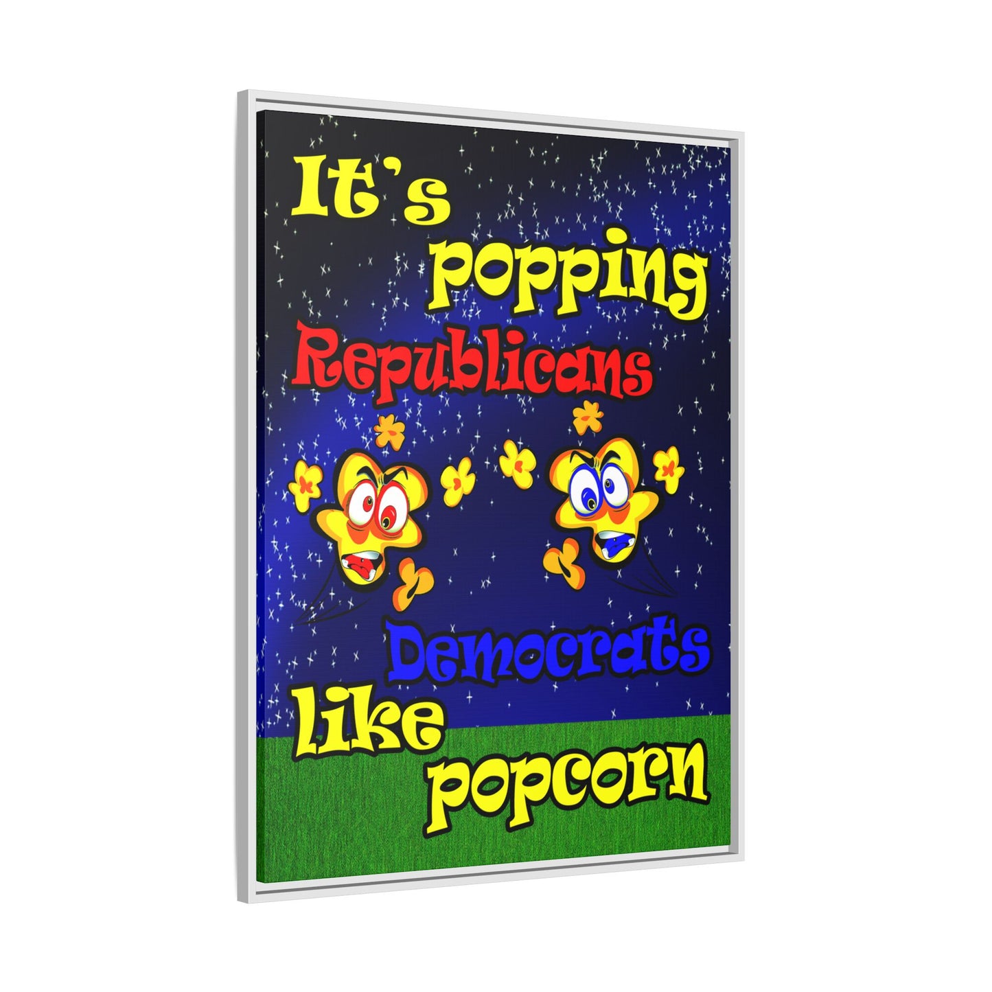 popping like popcorn - framed canvas art ('snoops' background)
