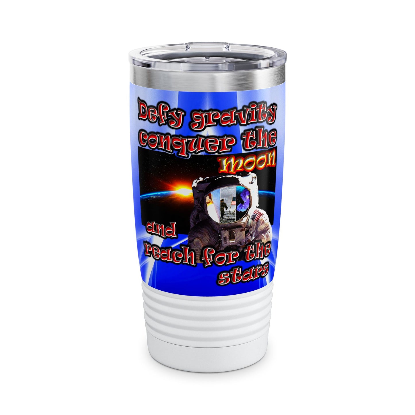 defy conquer reach - Ringneck Tumbler, 20oz (blue-white wave)