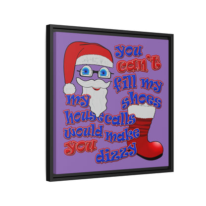 santa's shoes - framed canvas art (light purple)