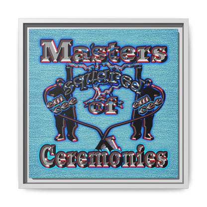 em cee squared - framed canvas art (faded blue)