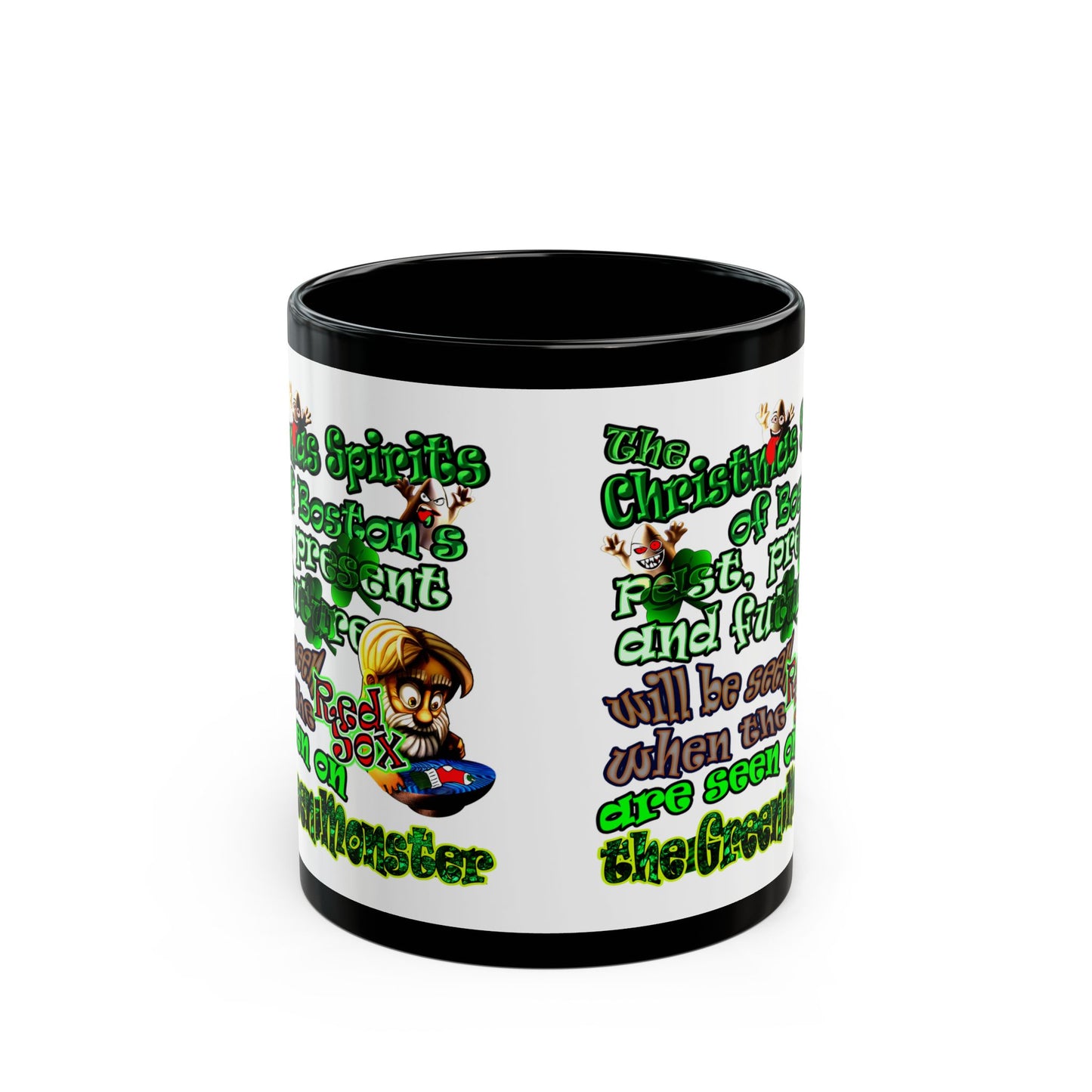christmas spirits of boston - Black Mug (white)