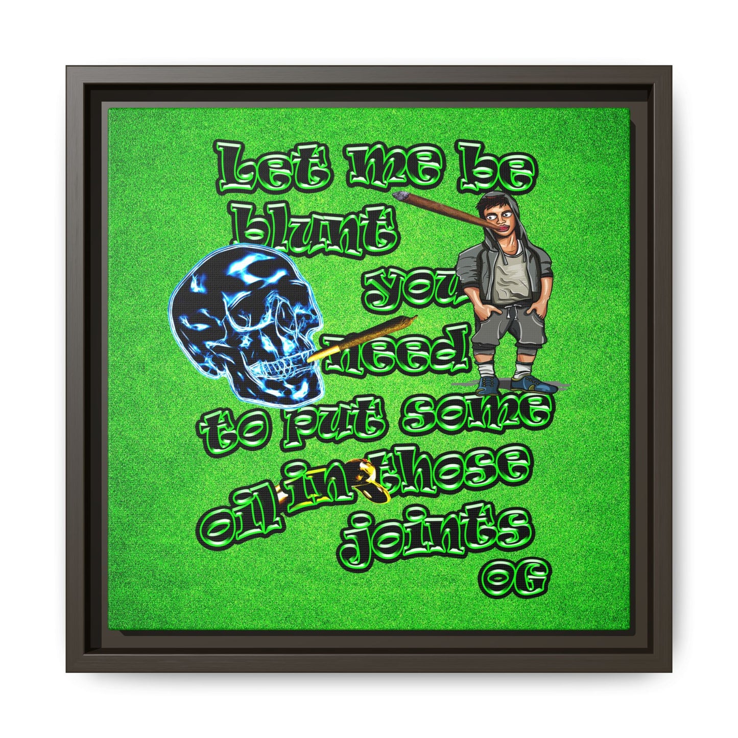 og - framed canvas art (green turf)