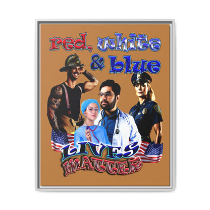rw&b lives matter - framed canvas art (light brown)
