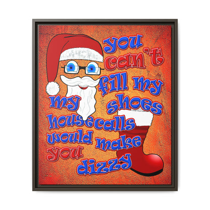 santa's shoes - framed canvas art (burnt orange)