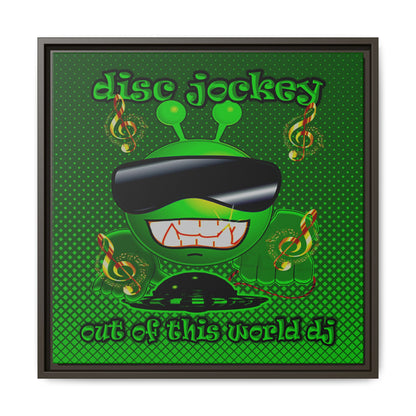 disc jockey - framed canvas art (logo green)
