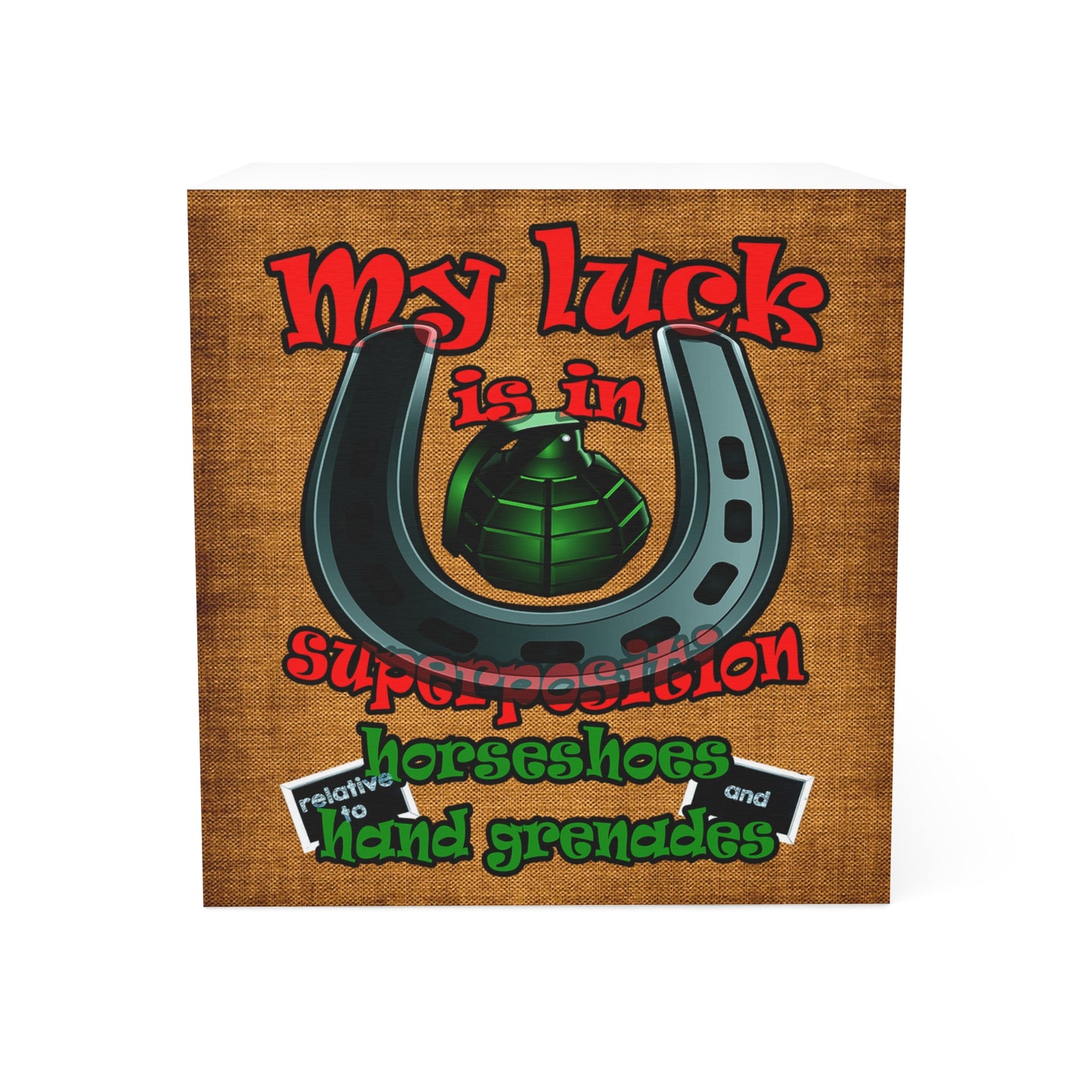 my luck - note cube (brown papyrus)
