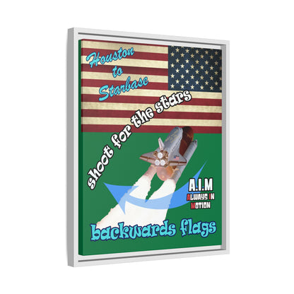 shoot for the stars - framed canvas art (dark green)