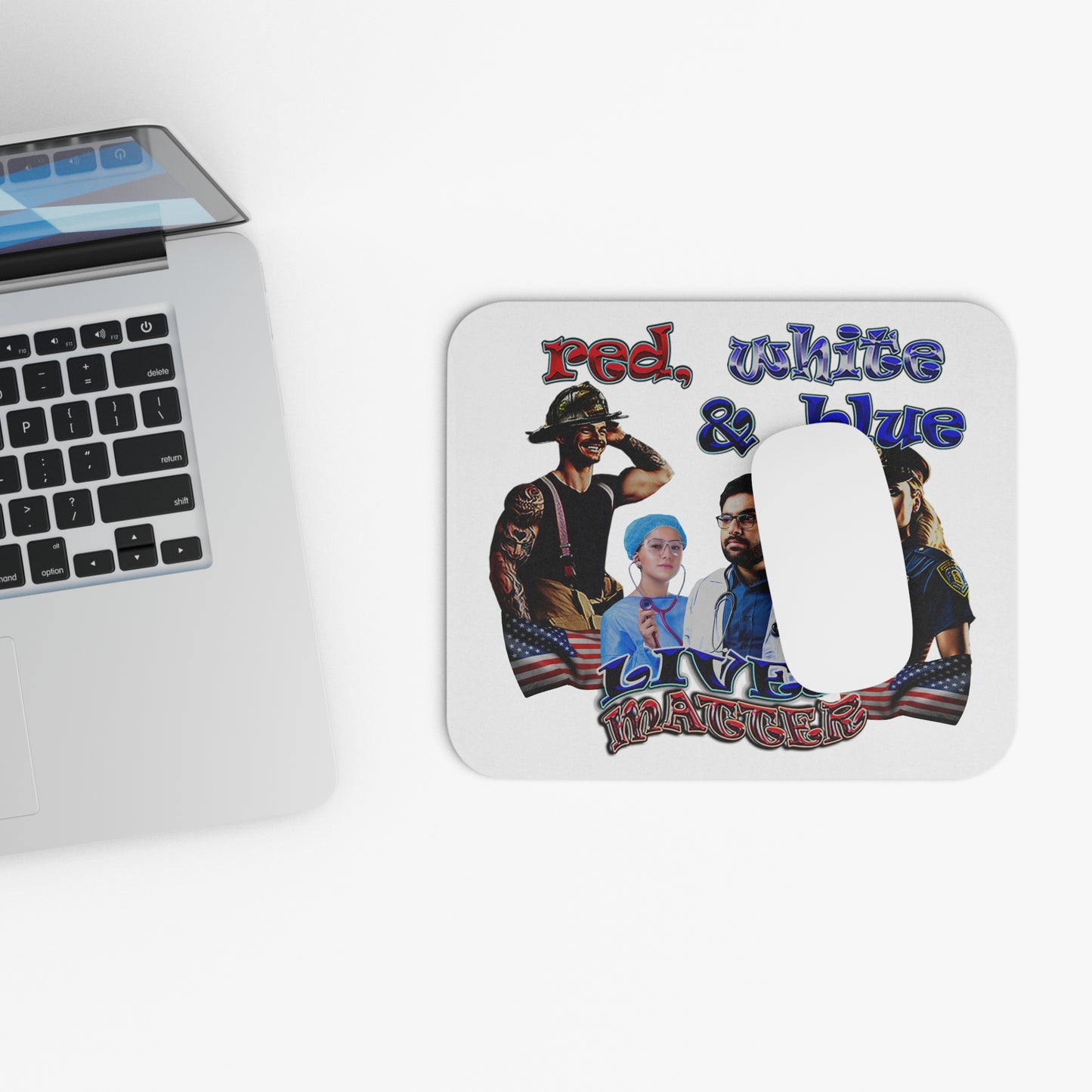 rw&b lives matter - Mouse Pad (Rectangle) (white)