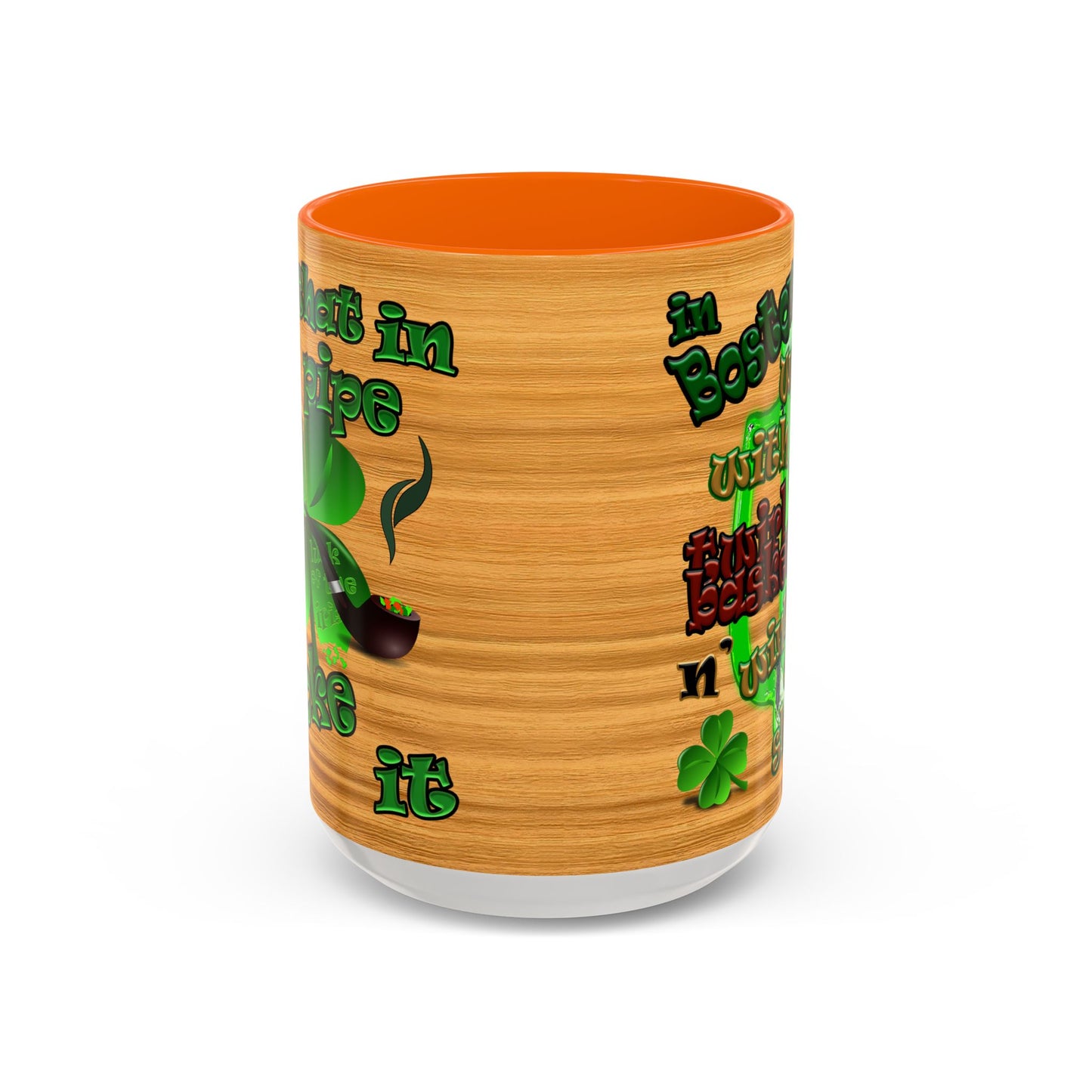 celtics logo - Accent Mug (butterscotch wood finish)