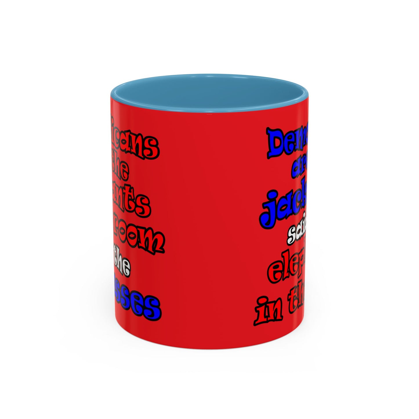 donkeys and elephants - Accent Mug (red)