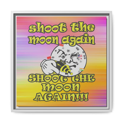 shoot the moon again - framed canvas art (color blur)