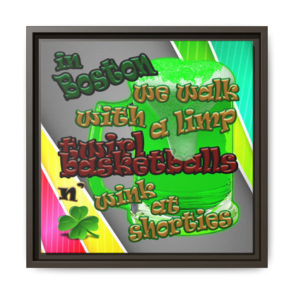 celtics logo - framed canvas art (rainbow split)