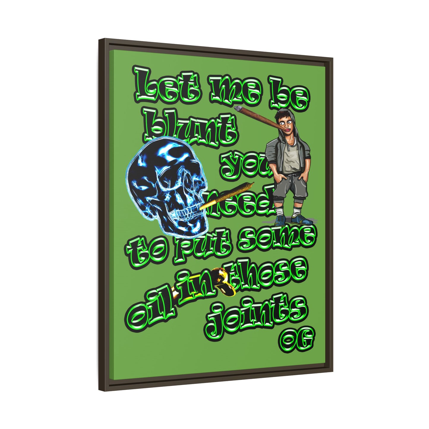 og - framed canvas art (green)