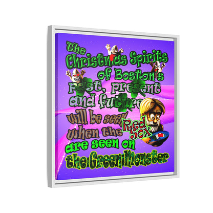 christmas spirits of boston - framed canvas art (purple-pink wave)
