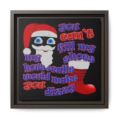 santa's shoes - framed canvas art (black)