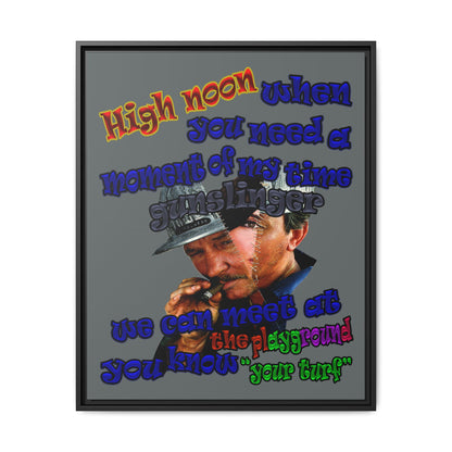 high noon - framed canvas art (dark grey)
