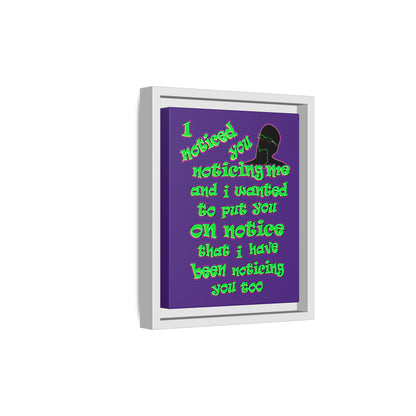 noticed you noticing - framed canvas art (purple)
