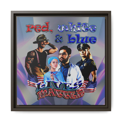 rw&b lives matter - framed canvas art (grey-pink wave)