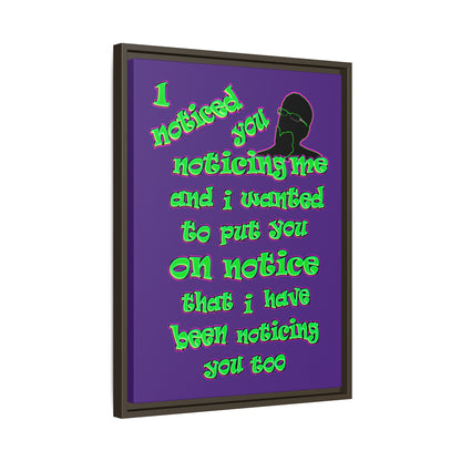 noticed you noticing - framed canvas art (purple)