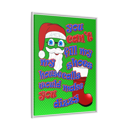 santa's shoes - framed canvas art (logo green)