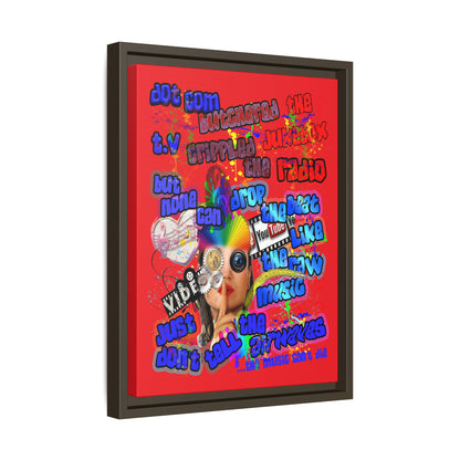 drop the beat - framed canvas art (red)