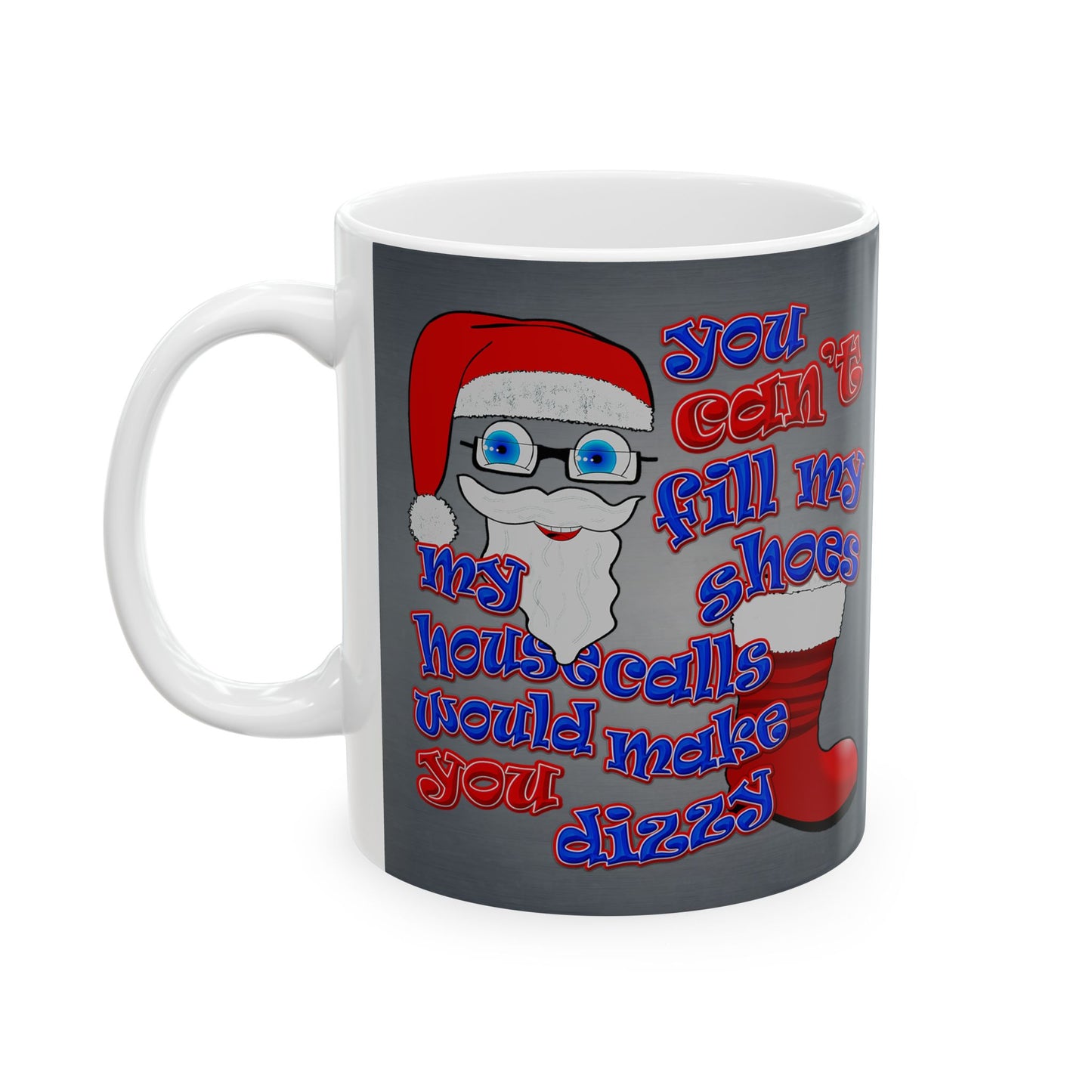 santa's shoes - White Mug (grey-light grey)